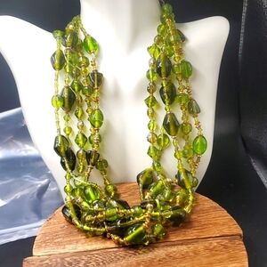 FINE JEWELRY!!!! emerald glass artisan necklace stunning N3437